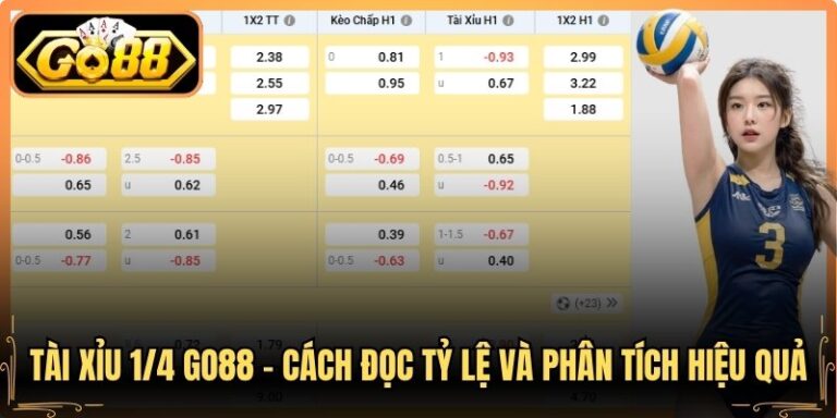 Tài Xỉu 1/4 Go88 – Cách Đọc Tỷ Lệ Và Phân Tích Hiệu Quả 6 Tài Xỉu 1/4 Go88 – Cách Đọc Tỷ Lệ Và Phân Tích Hiệu Quả